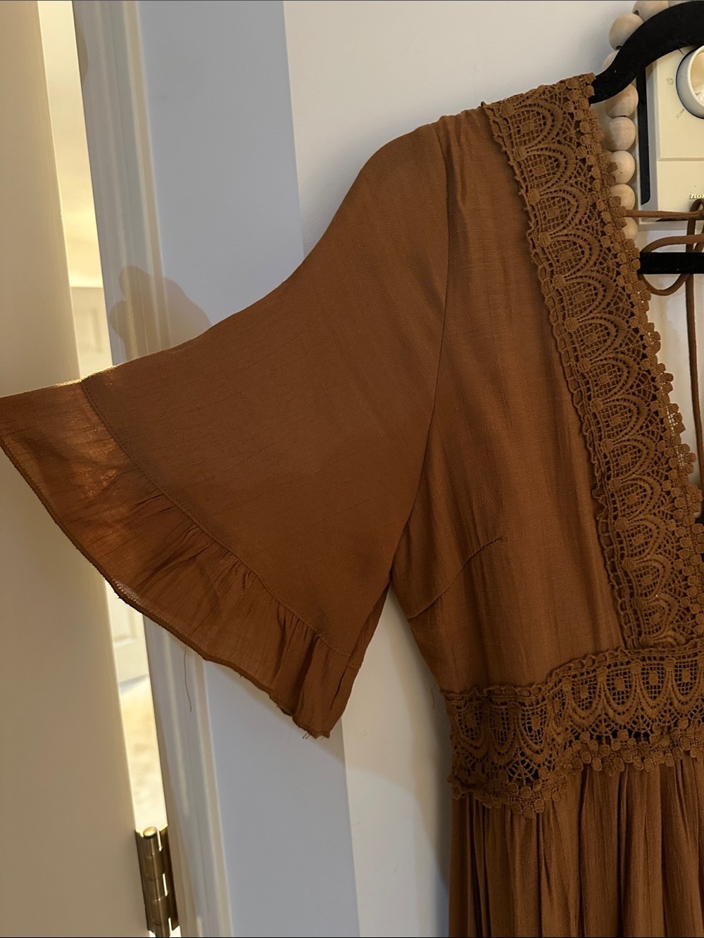 Boho V-Neck Maxi Dress- Large - Picture 4 of 9